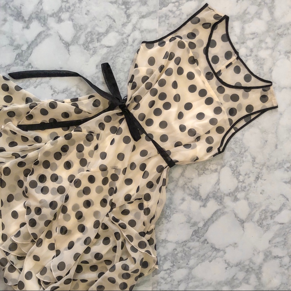 Black and Cream Polka Dot Dress